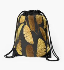 - Golden feathers - Drawstring Bag