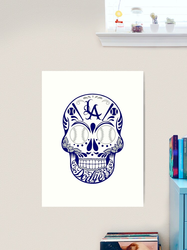 Los angeles dodgers Skull Art Board Print for Sale by ednagarner