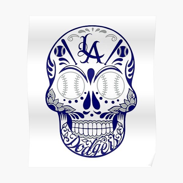 Los Angeles Dodgers Sugar Skull 11x14 print