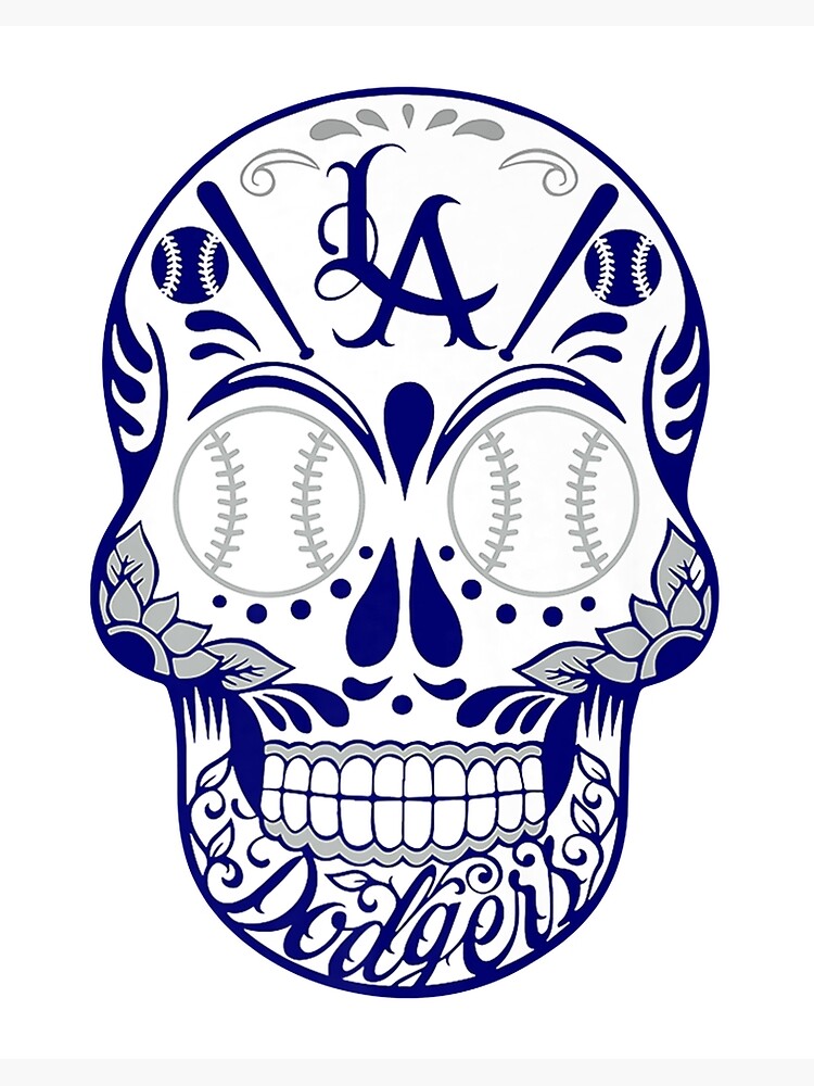 Dia De Muertos Dodgers Day of the Dead Los Angeles Sugar Skull LA Tee T- Shirt
