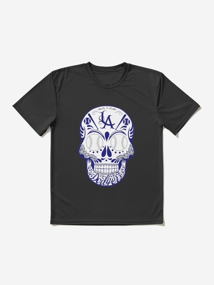 Los angeles dodgers Skull T-Shirt Short t-shirt quick drying t-shirt black  t-shirts for men