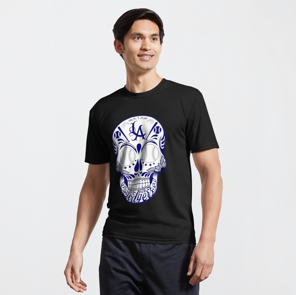 Los angeles dodgers Skull T-Shirt Short t-shirt quick drying t-shirt black  t-shirts for men