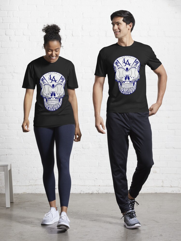 Los angeles dodgers Skull Active T-Shirt for Sale by ednagarner