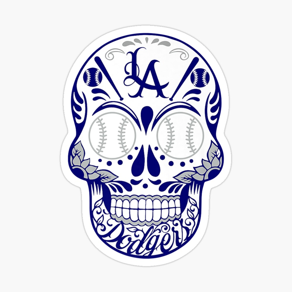 Los Angeles Dodgers Sugar Skull Día de Los Muertos Label Pin
