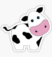 Cute Black and White Cow Sticker