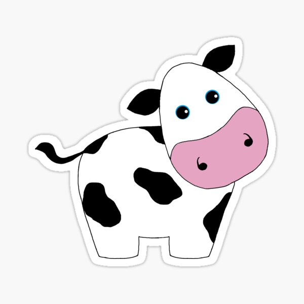 Cute Black and White Cow Sticker