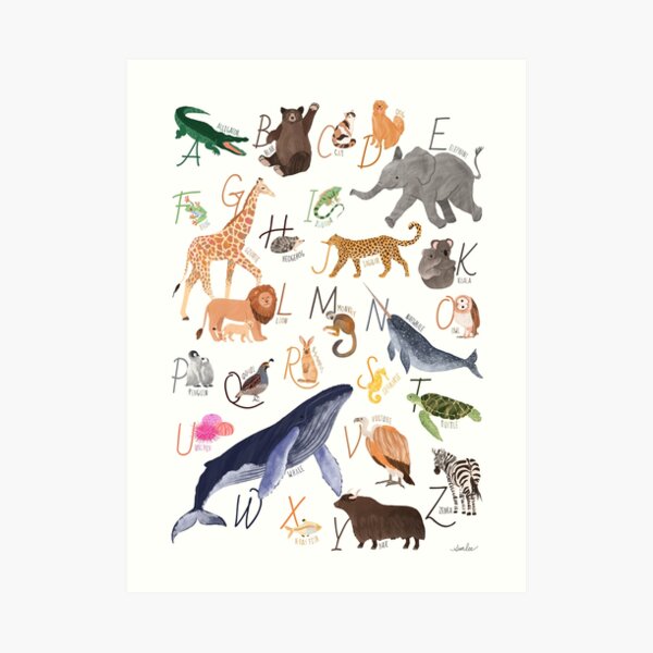 Animal Alphabet Art Print