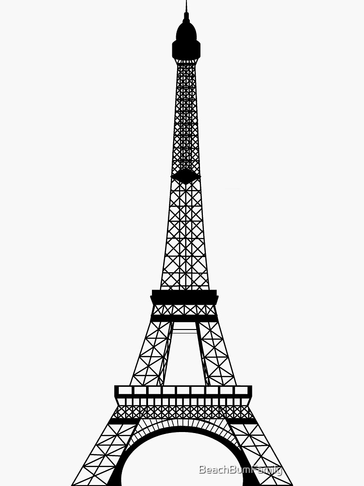  Black Eiffel Tower Sticker For Sale By BeachBumFamily Redbubble