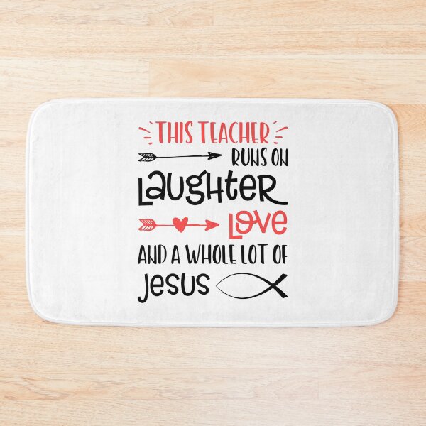 Item preview, Christian Teacher Run Laughter Love Jesus Quote Fish Graphic  designed and sold by CreatedByHeidi.