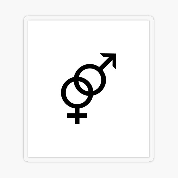 Gender Equality Sign, Heterosexual Symbol, ⚤ Transparent Sticker