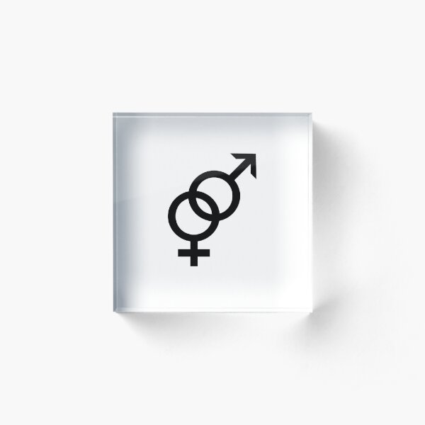 Gender Equality Sign, Heterosexual Symbol, ⚤ Acrylic Block