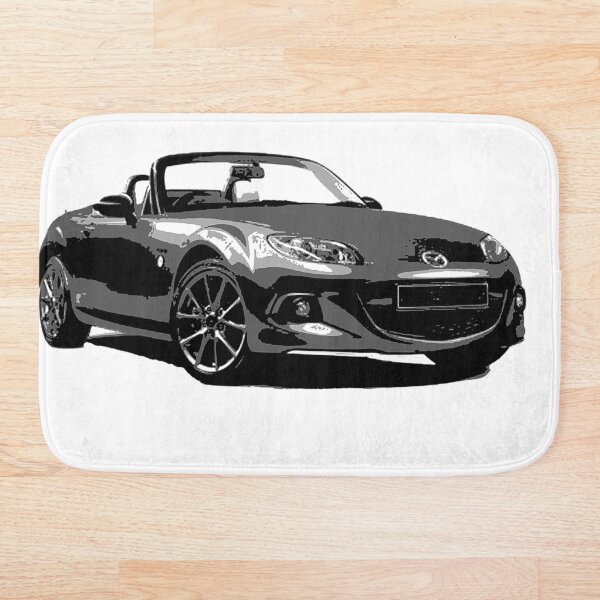 Designer Mazda Miata MX-5 Gray Bath Mat