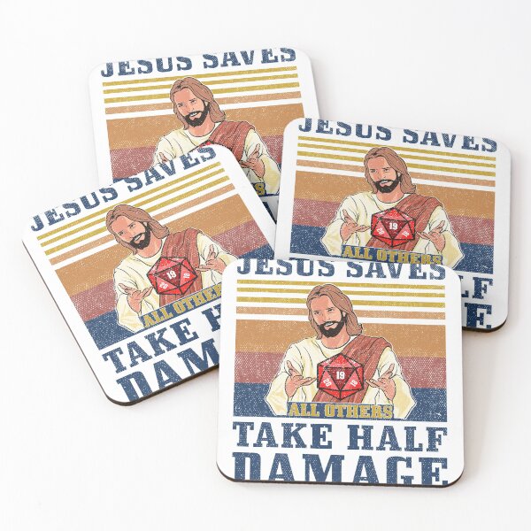 Item preview, Jesus Saves All Others Take Half Damage designed and sold by AmeliaWilkDes.