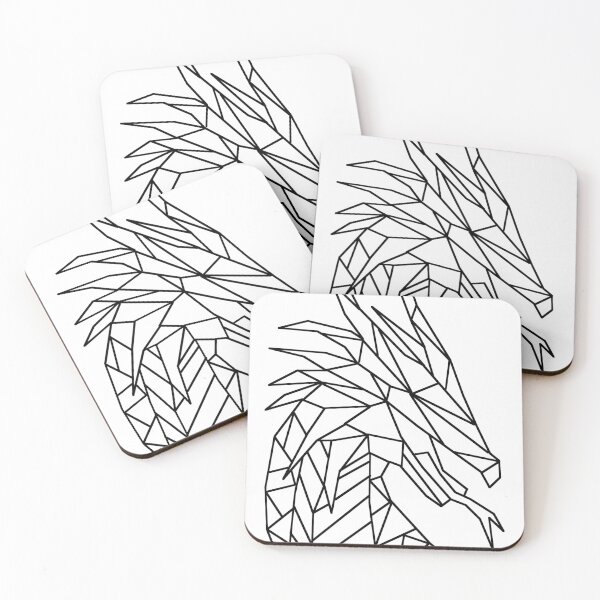 Item preview, Geometric Minimalist Dragon Head designed and sold by Zeemow.
