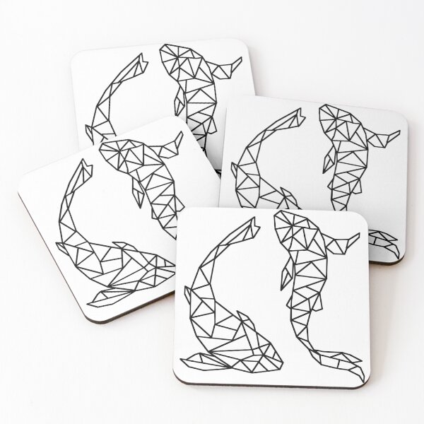 Item preview, Geometric Minimalist Koi Fish designed and sold by Zeemow.