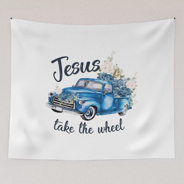 Item preview, jesus take the wheel blue car designed and sold by AmeliaWilkDes.