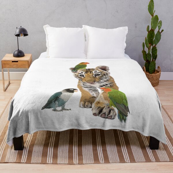 Item preview, Bengal tiger and parrots designed and sold by obscurite.