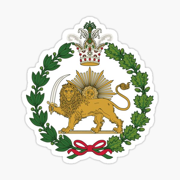 Item preview, Shir o Khorshid Qajar Dynasty Imperial Emblem Persian  designed and sold by h44k0n.