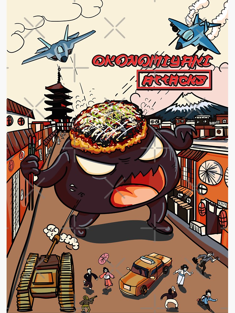 Thumbnail 3 of 3, Sticker, Okonomiyaki Attacks designed and sold by HanaDesign63245.
