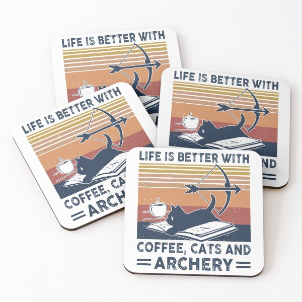 Item preview, Vintage Life is better with coffee cat and archery designed and sold by AmeliaWilkDes.