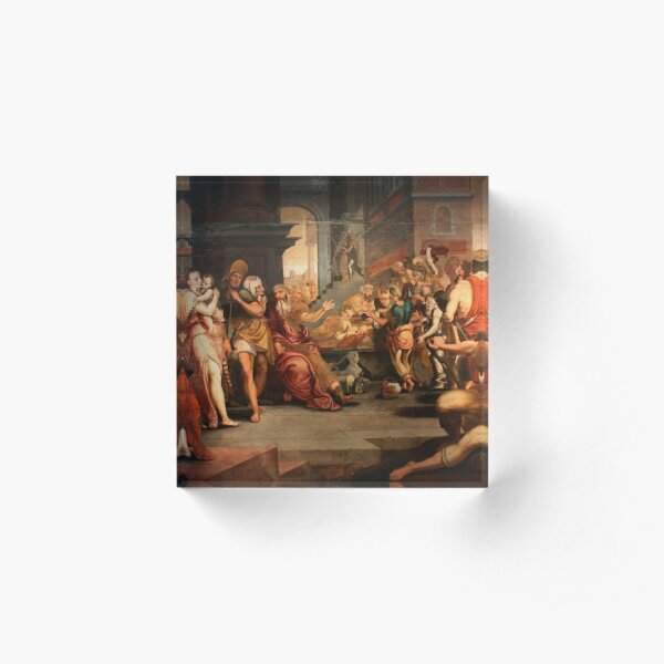 Painting: les ouvriers de la renaissance. Workers In The Vineyard, Oil On Panel, Circle Of Frans Floris, 16th Acrylic Block