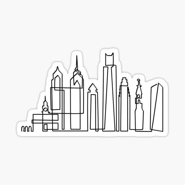 Philadelphia Skyline in onedraw Sticker