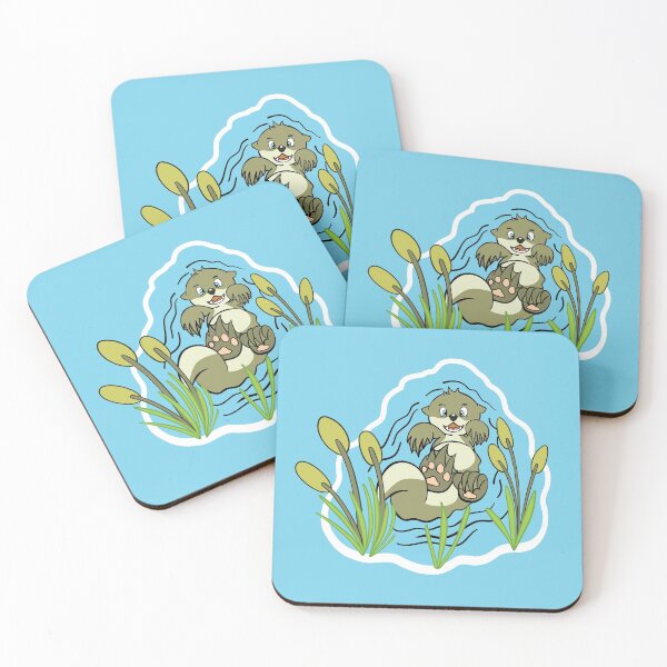 Item preview, Swimming Otter with Cattails designed and sold by hlafflin.