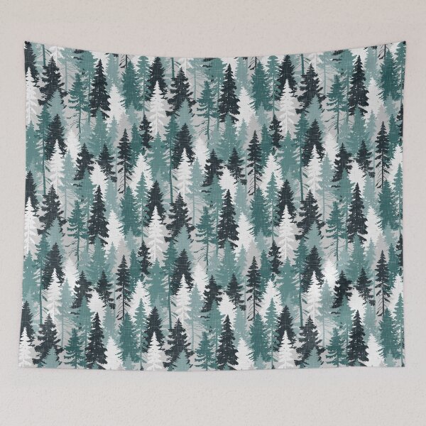 Item preview, Pine Tree Forest / Teal designed and sold by MirabellePrint.