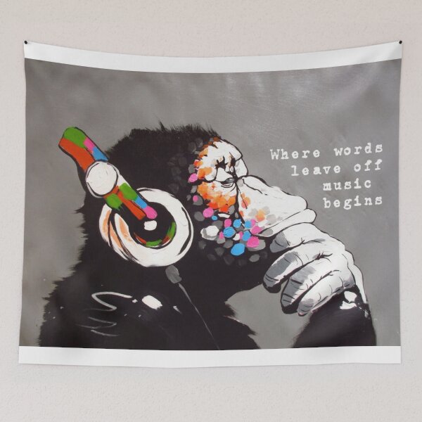 Item preview, Where words leave off music begins - Banksy Art and Music Quote designed and sold by CASSNELSON.