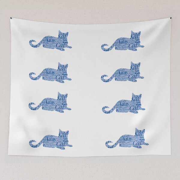 Item preview, Cats sticker blue word cat in different languages designed and sold by Toffy2222.