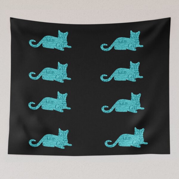 Item preview, Cats sticker turquoise word cat in different languages designed and sold by Toffy2222.