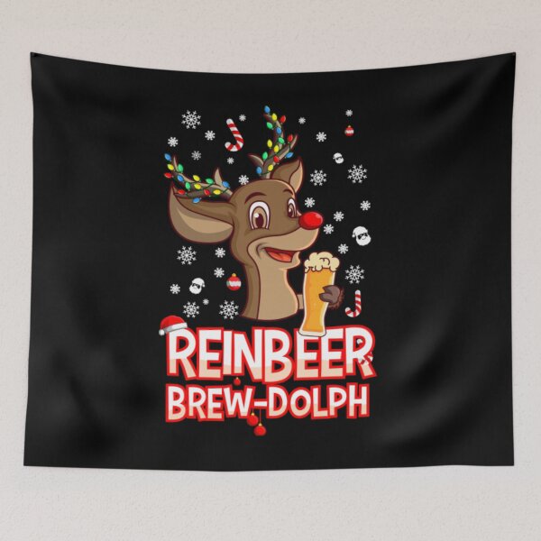 Item preview, UGLY CHRISTMAS REINDEER REINBEER BREWDOLPH Beer Funny designed and sold by TaranRichmo59.