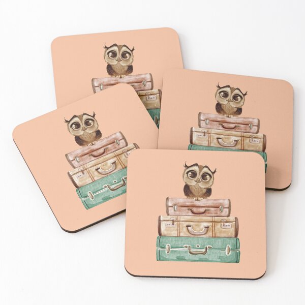 Item preview, Travelling owl with baggage designed and sold by lucky-fern.