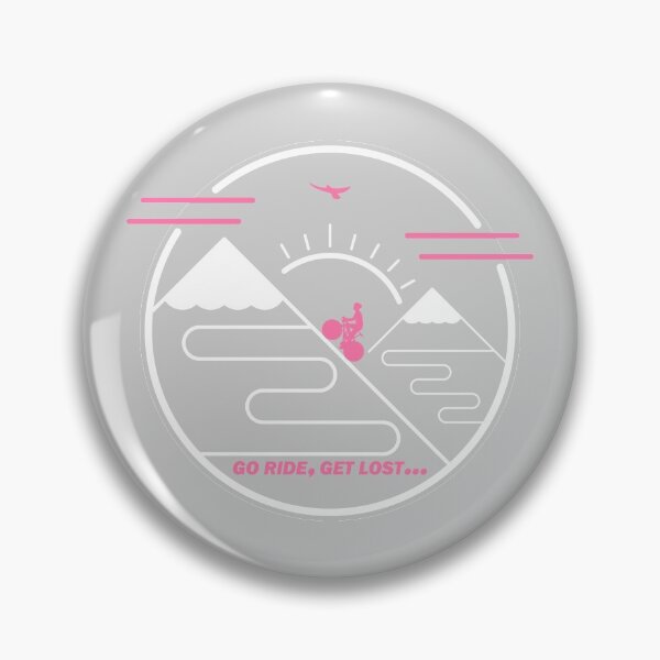 Item preview, Cyclist Climbing Mountains Pink Grey White Art designed and sold by RabeDesigns.