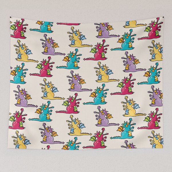 Item preview, Four Magical Cartoon Dragons | Purple, Red, Yellow, Teal designed and sold by fatfatin.