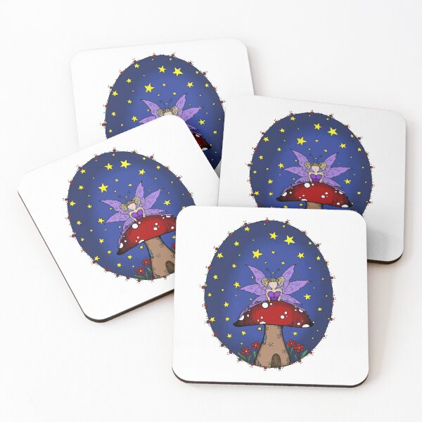 Item preview, Lilac Fairy Mushroom House Stary Night designed and sold by stickypixie.