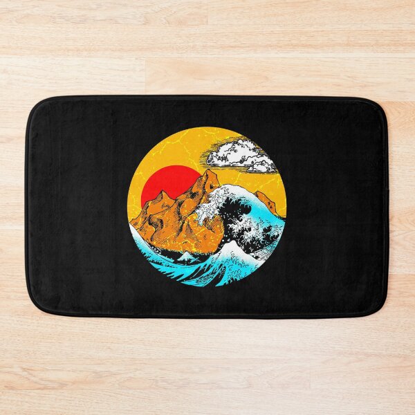 Item preview, Sun rising behind mountains over Japanese sea with waves designed and sold by Mila1946.