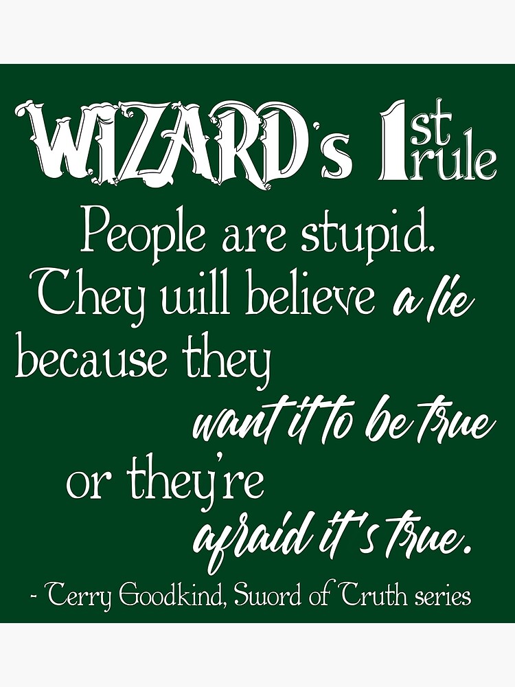 "Wizard's First Rule" Poster For Sale By Maofdvora | Redbubble