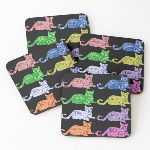 Item preview, Cats sticker bundle collection of colorful word cat in different languages designed and sold by Toffy2222.