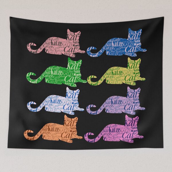 Item preview, Cats sticker bundle collection of colorful word cat in different languages designed and sold by Toffy2222.