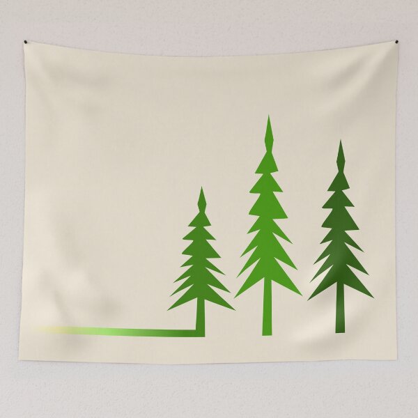 Item preview, Minimalist Tree Forest: Ombre edition - Simple abstract green design designed and sold by Deegital18.