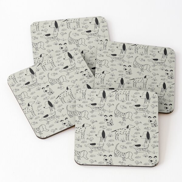 Item preview, Funny dogs patterns black on gray kid décor designed and sold by edgalum.