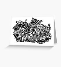 Fruit 1 - An Aussie Tangle Black & White Greeting Card
