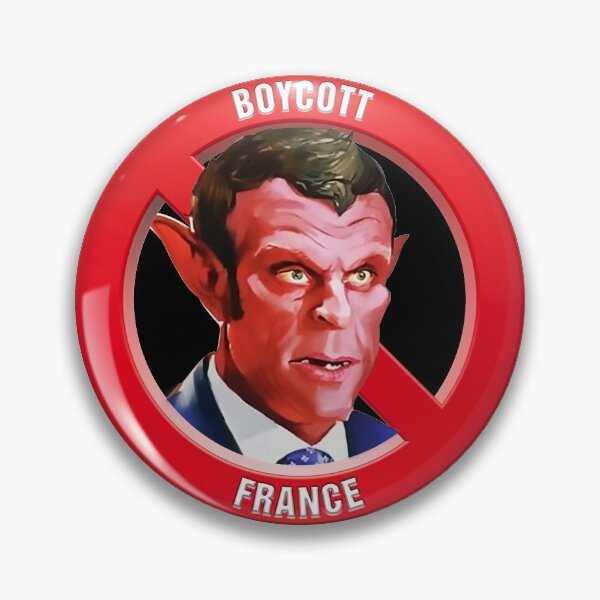 Item preview, Boycott France Macron Sticker Pin Button #boycottfrance designed and sold by art-from-earth.