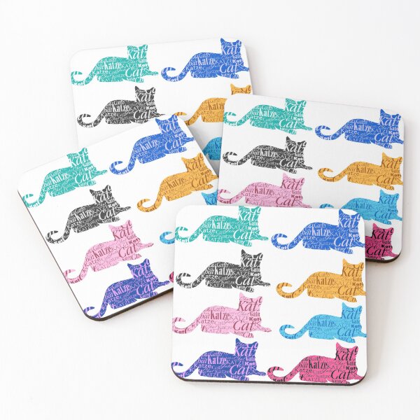 Item preview, Cats stickers collection bundle colorful word cat in different languages designed and sold by Toffy2222.