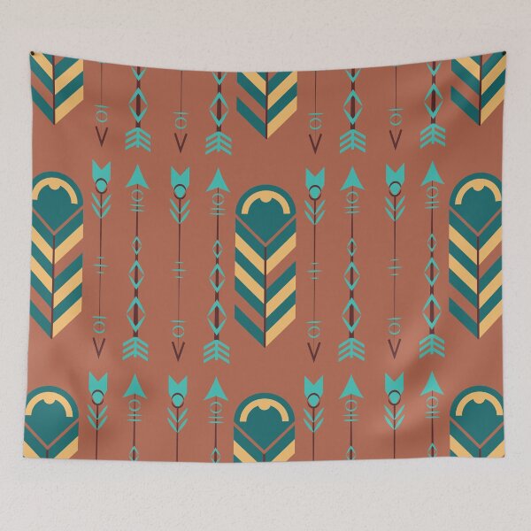Item preview, Boho Southwestern Terracotta Teal Yellow Aztec Tribal Arrows designed and sold by IamTrending.