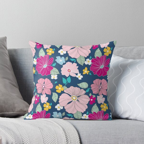 Item preview, Dark  Blue Garden Flower Print Pattern designed and sold by Moda-Moxie.