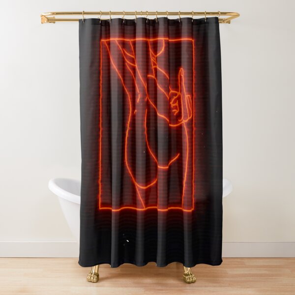 Sexy woman with middle finger Shower Curtain