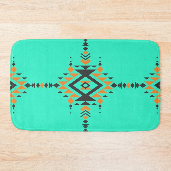 Item preview, Preppy Teal Orange and Gray Aztec Southwestern Pattern designed and sold by IamTrending.