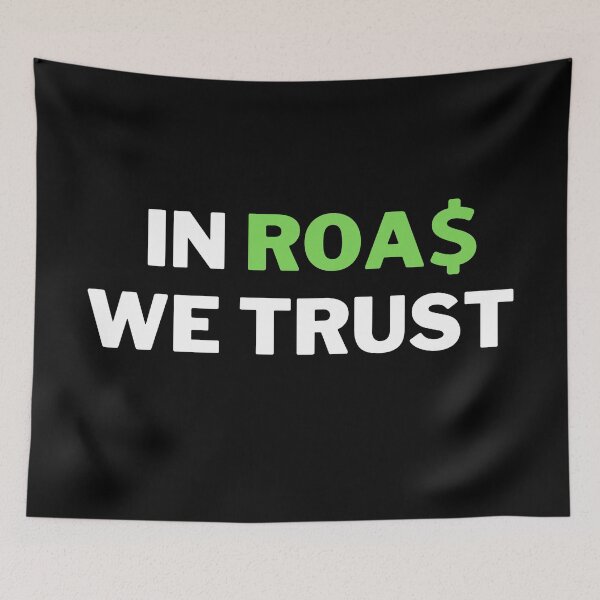 Item preview, In ROAS We Trust - Funny Dropshipping / Ecommerce Joke designed and sold by SimplyDeals.